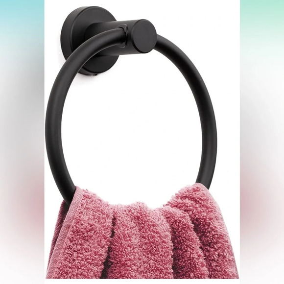 NIB Matte Black Towel Ring - Picture 1 of 6